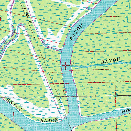 Topographic Map of Bayou Cocodrie, LA