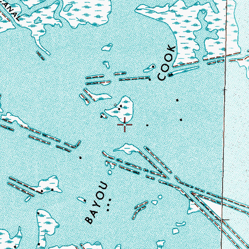 Topographic Map of Bayou Cook, LA