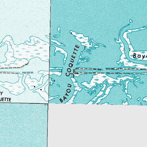 Topographic Map of Bayou Coquette, LA