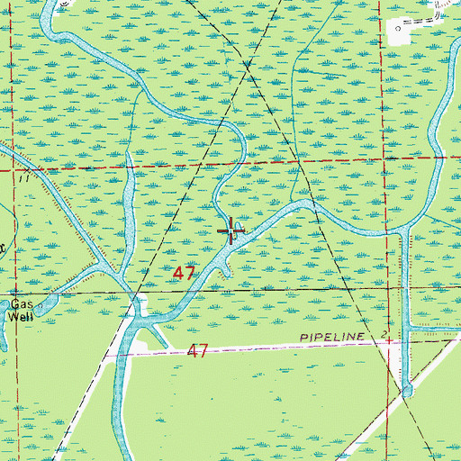 Topographic Map of Bayou Corne, LA