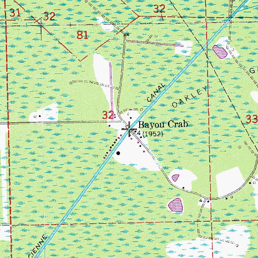 Topographic Map of Bayou Crab, LA