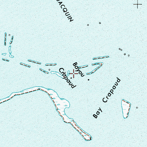 Topographic Map of Bayou Crapaud, LA