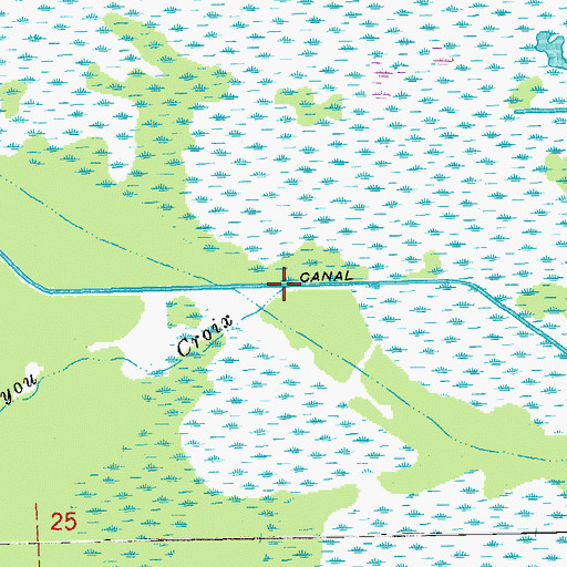 Topographic Map of Bayou Croix, LA