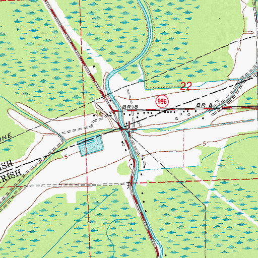Topographic Map of Bayou Crouix, LA