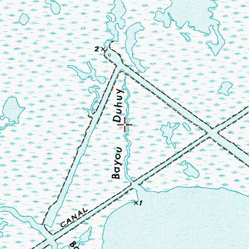 Topographic Map of Bayou Duhuy, LA