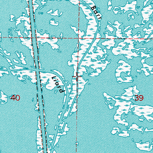 Topographic Map of Bayou Dum Barr (historical), LA