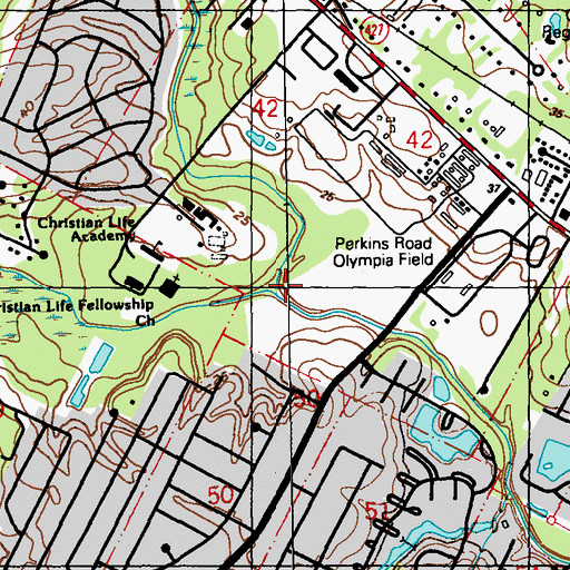 Topographic Map of Bayou Duplantier, LA