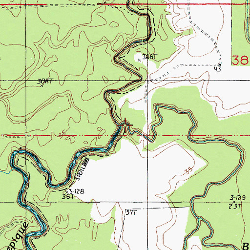 Topographic Map of Bayou Duralde, LA