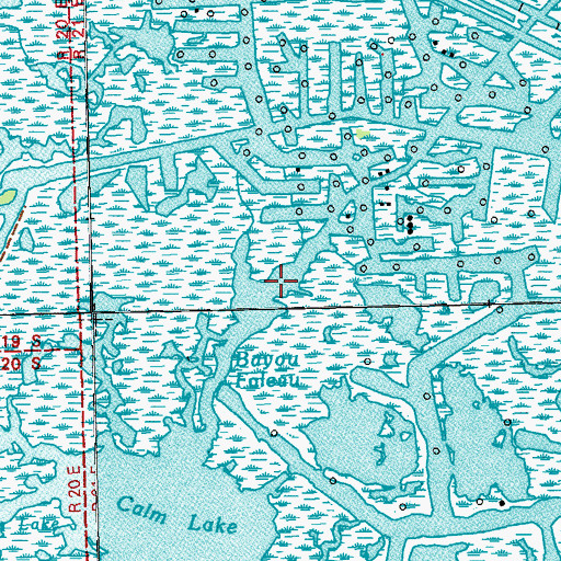 Topographic Map of Bayou Faleau, LA