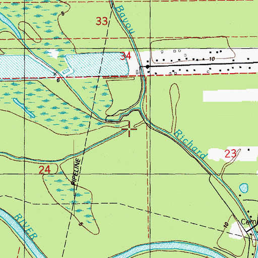Topographic Map of Bayou Farmer, LA