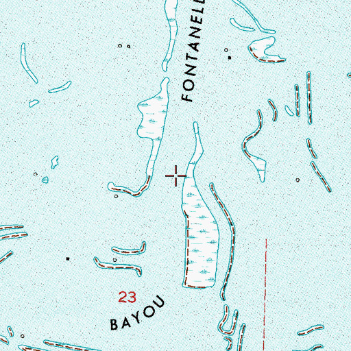 Topographic Map of Bayou Fontanelle, LA