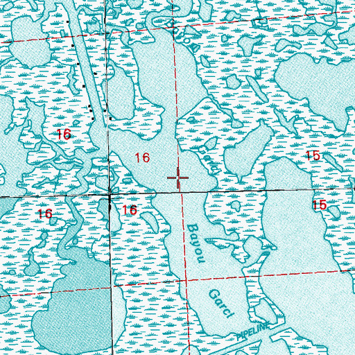 Topographic Map of Bayou Garci, LA