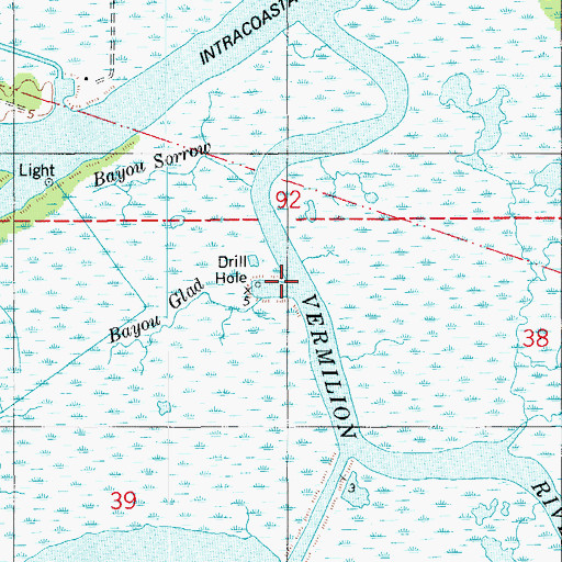 Topographic Map of Bayou Glad, LA