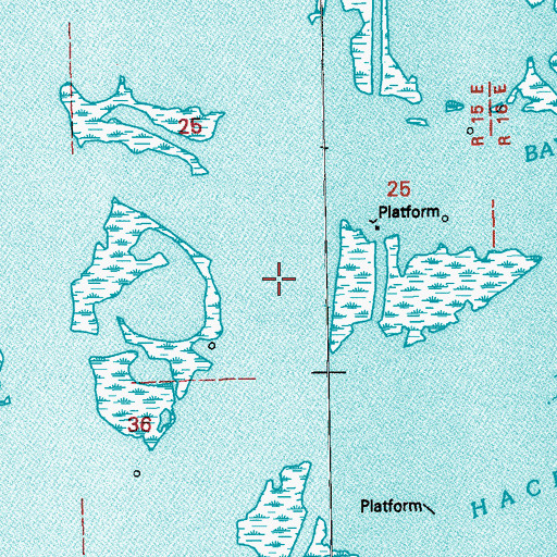 Topographic Map of Bayou Grand Caillou, LA