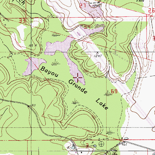 Topographic Map of Bayou Grande Lake, LA