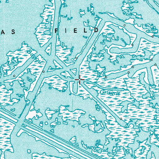 Topographic Map of Bayou Grisgris, LA