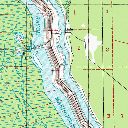 Topographic Map of Bayou Henry, LA