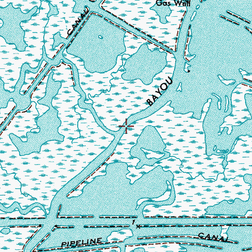 Topographic Map of Bayou Huertes, LA