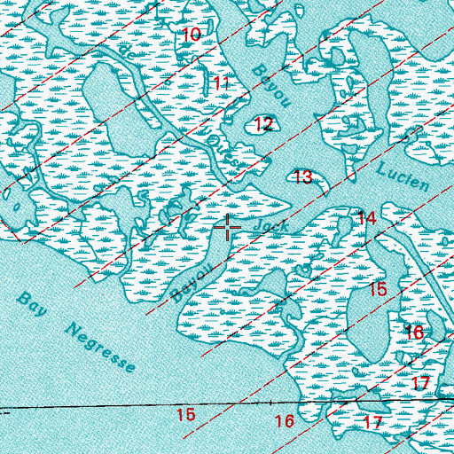 Topographic Map of Bayou Jack, LA