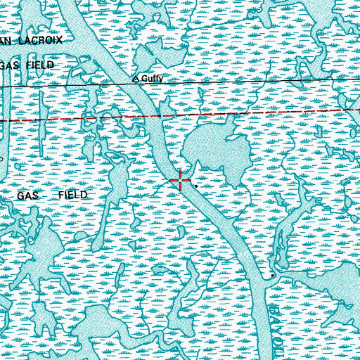Topographic Map of Bayou Jean Lacroix, LA