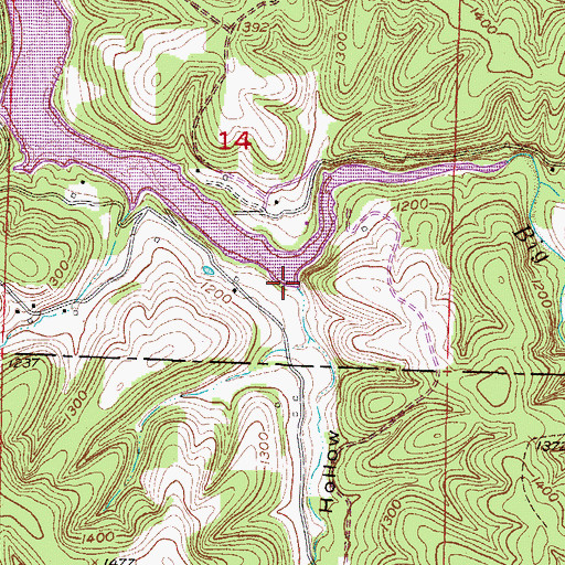 Topographic Map of Pemberton Hollow, AR