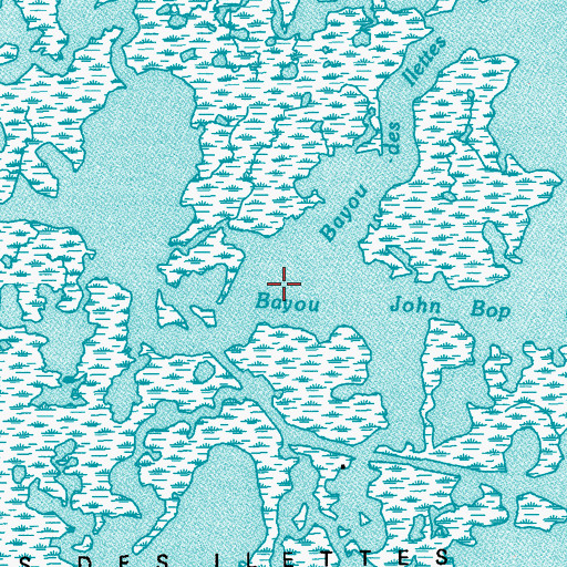Topographic Map of Bayou John Bop, LA
