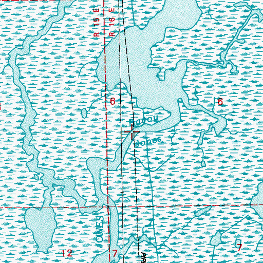 Topographic Map of Bayou Jones, LA
