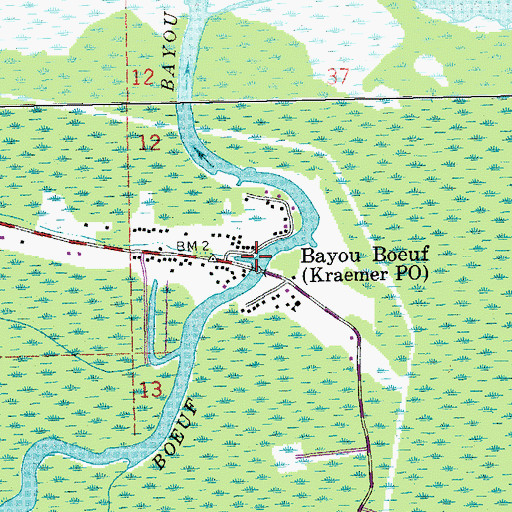 Topographic Map of Bayou L'Ours, LA