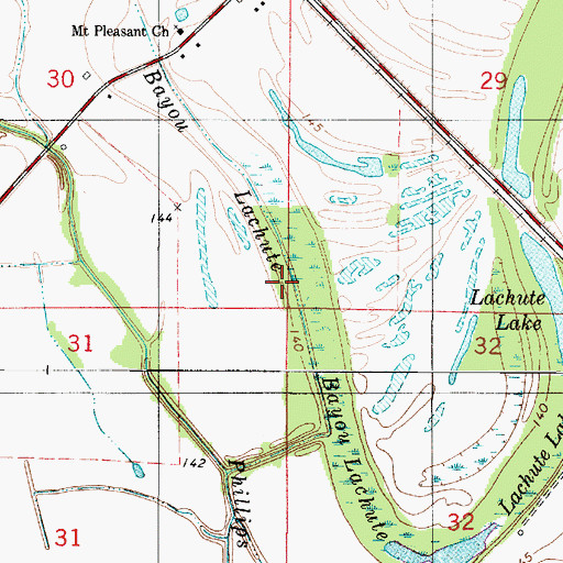 Topographic Map of Bayou Lachute, LA