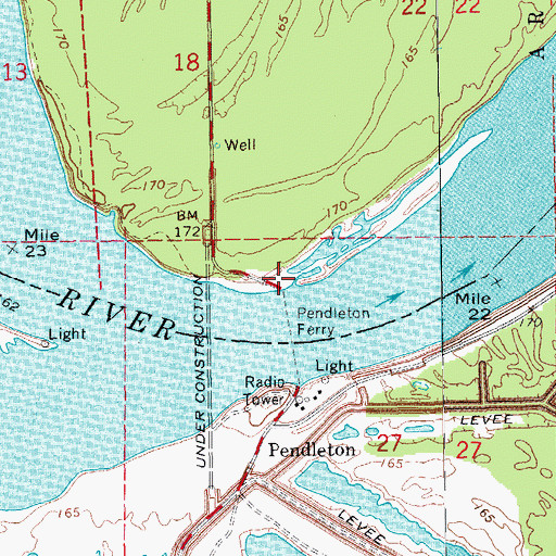 Topographic Map of Pendleton Ferry, AR