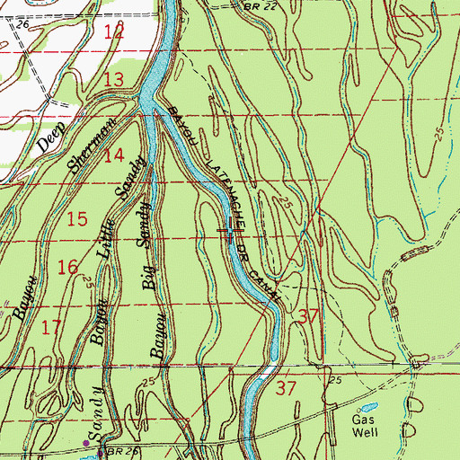 Topographic Map of Bayou Latenache Drainage Canal, LA