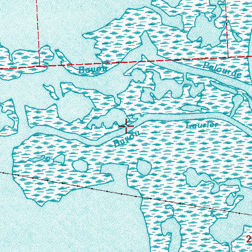 Topographic Map of Bayou Laurier, LA