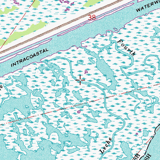 Topographic Map of Bayou Leche, LA