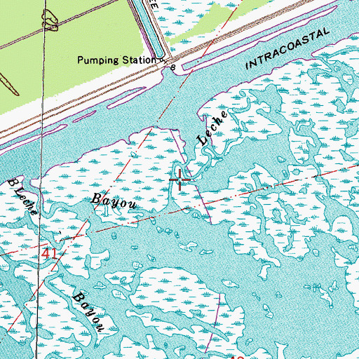 Topographic Map of Bayou Leche, LA