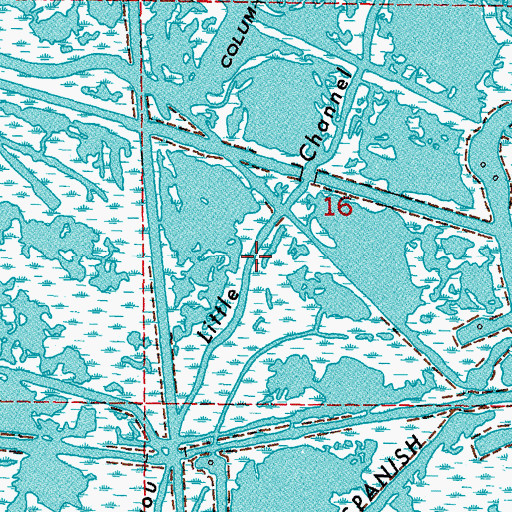 Topographic Map of Bayou Little Channel, LA