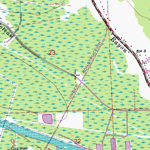 Topographic Map of Bayou Little Coteau, LA