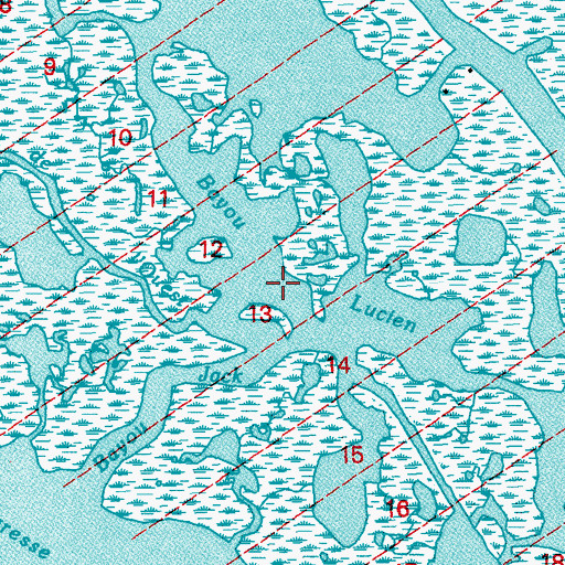 Topographic Map of Bayou Lucien, LA