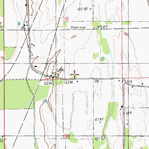 Topographic Map of Bayou Macon Church, LA