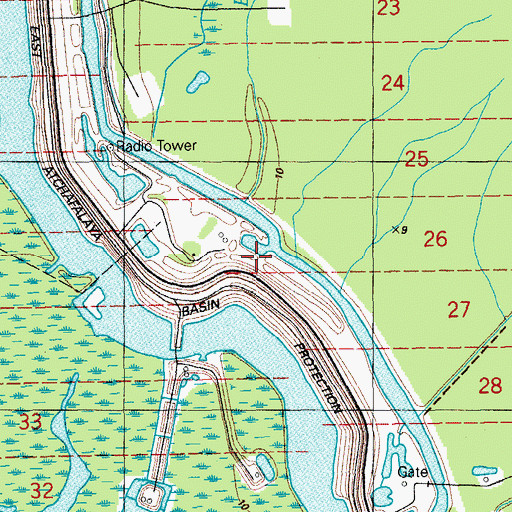 Topographic Map of Bayou Magnolia, LA