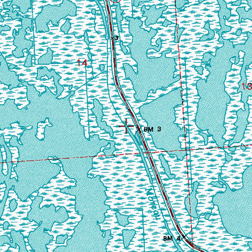 Topographic Map of Bayou Moreau, LA