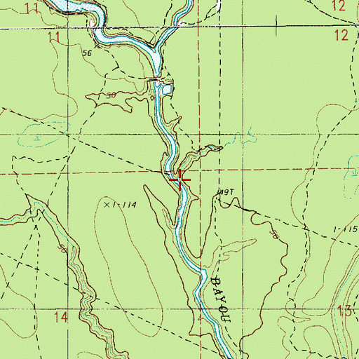 Topographic Map of Bayou Morengo, LA