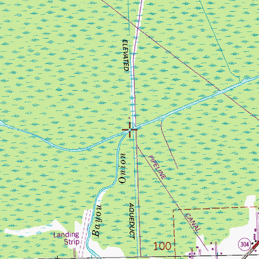 Topographic Map of Bayou Onion, LA