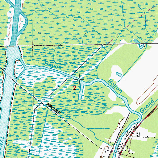 Topographic Map of Bayou Pelton, LA