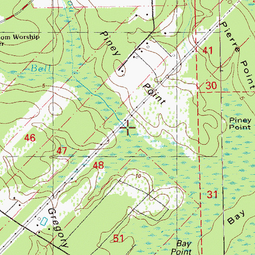 Topographic Map of Bayou Picou, LA