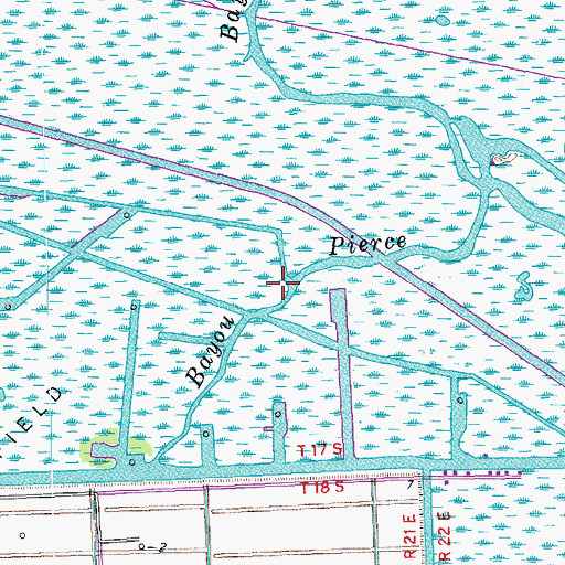 Topographic Map of Bayou Pierce, LA