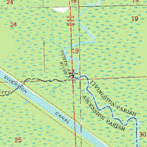 Topographic Map of Bayou Pierre, LA