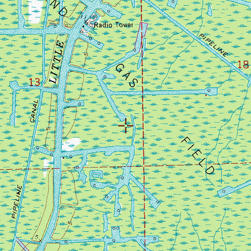 Topographic Map of Bayou Pigeon Oil and Gas Field, LA