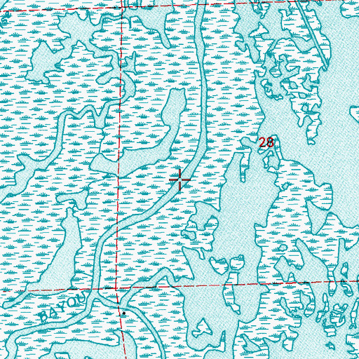 Topographic Map of Bayou Plat, LA
