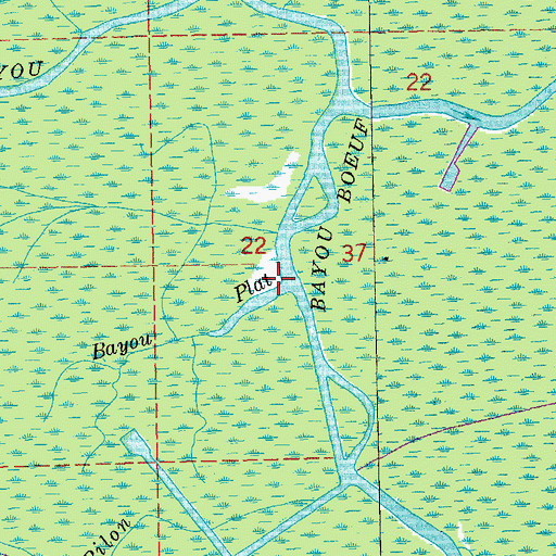 Topographic Map of Bayou Plat, LA