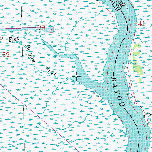 Topographic Map of Bayou Plat, LA
